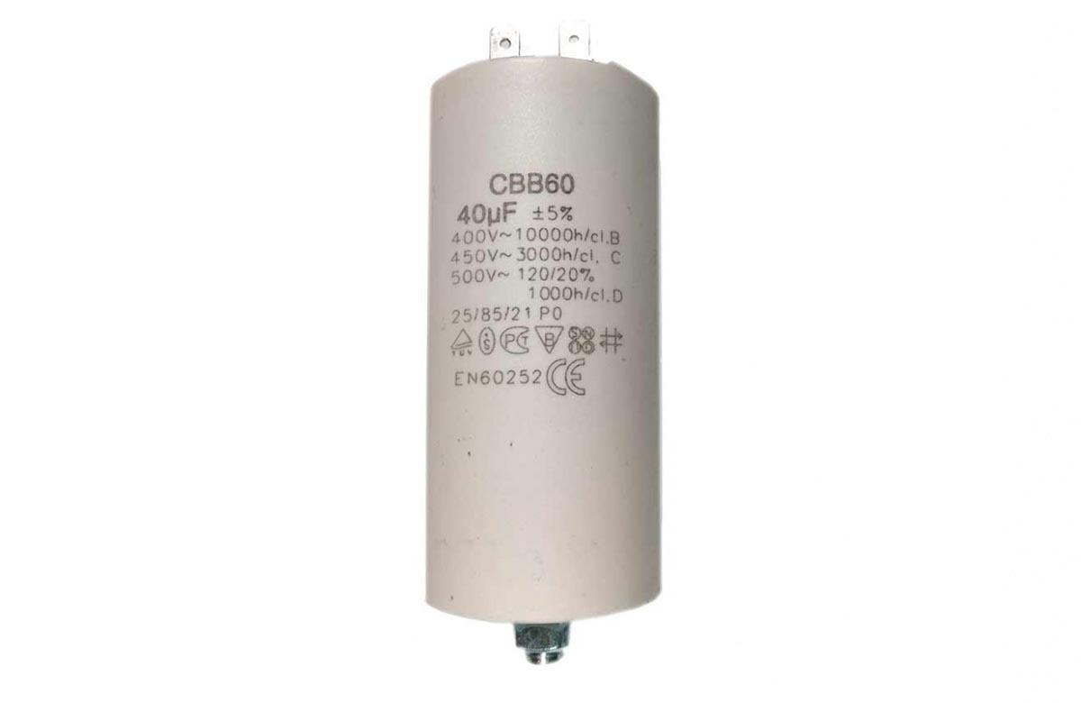 Конденсатор для LG, Samsung, Ariston, СВВ60 40мкФ, 450V, х60400
